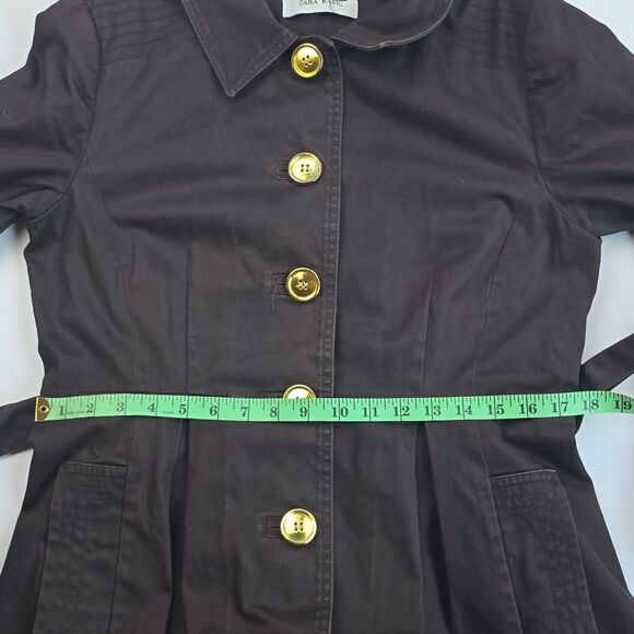 Zara Basic Solid Brown Trenchcoat Size XL‎ - Picture 9 of 11